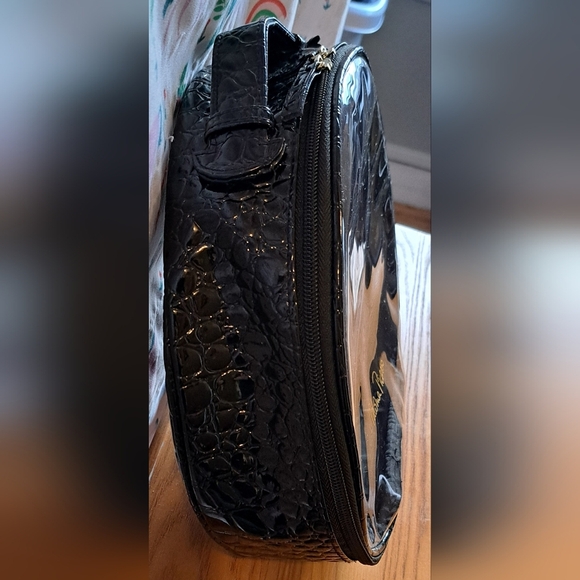 EUC Paloma Picasso Vegan Black Croc Travel Cosmetic Makeup Beauty Case Bag - Picture 6 of 9